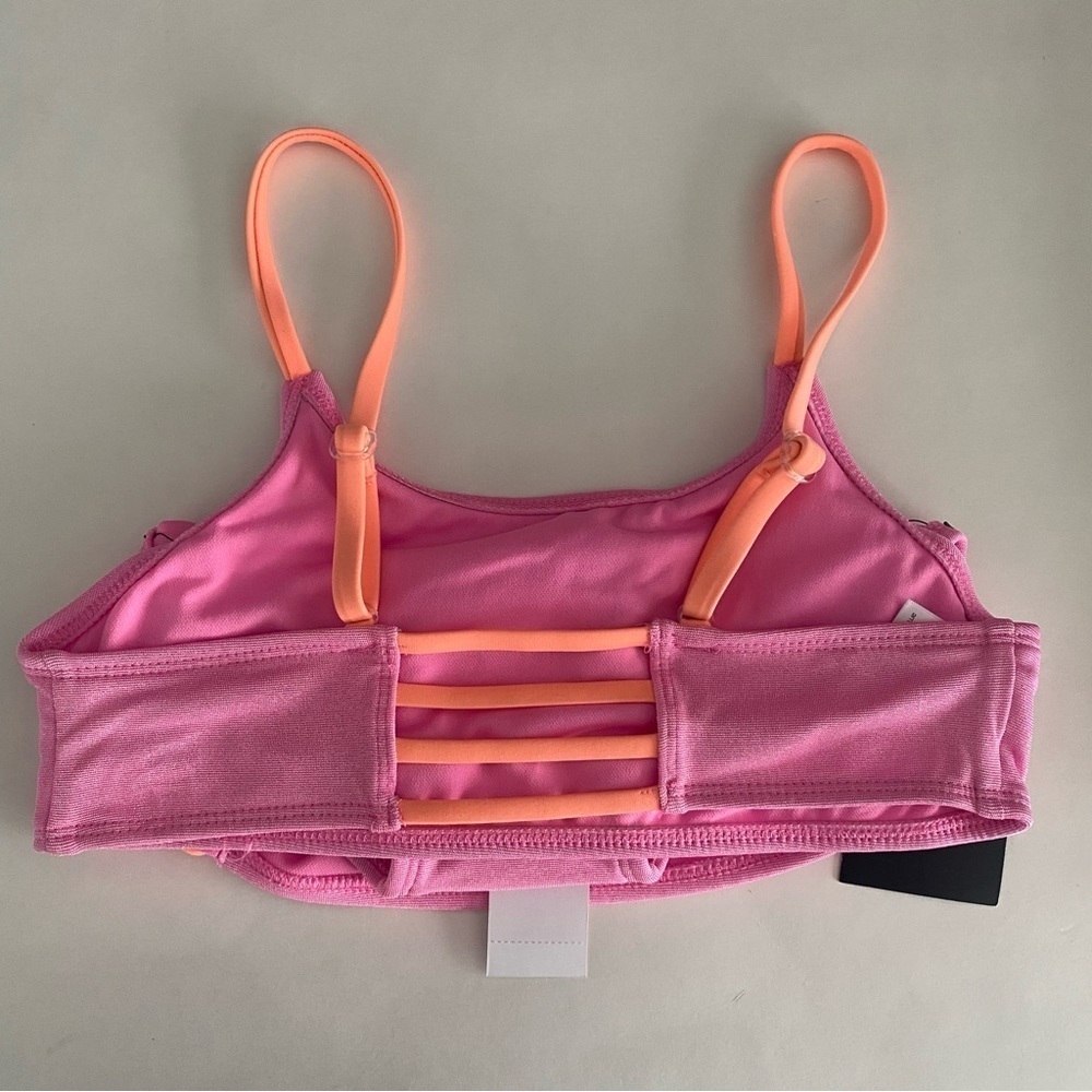Girl’s 2 Piece Swimsuit Spaghetti Strap And Back Art Class Pink/Yellow Size L - Picture 2 of 8